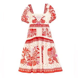 🌺 Farm Rio Rio Tiles Midi Dress – Off-White (Women’s XS) 🌺 NWT | Sold out style
